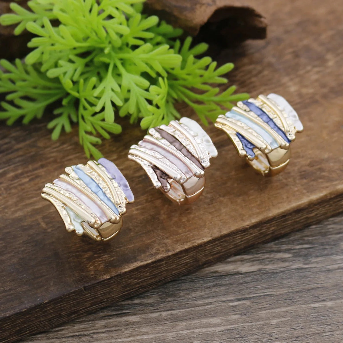 Layered Shell Statement Ring