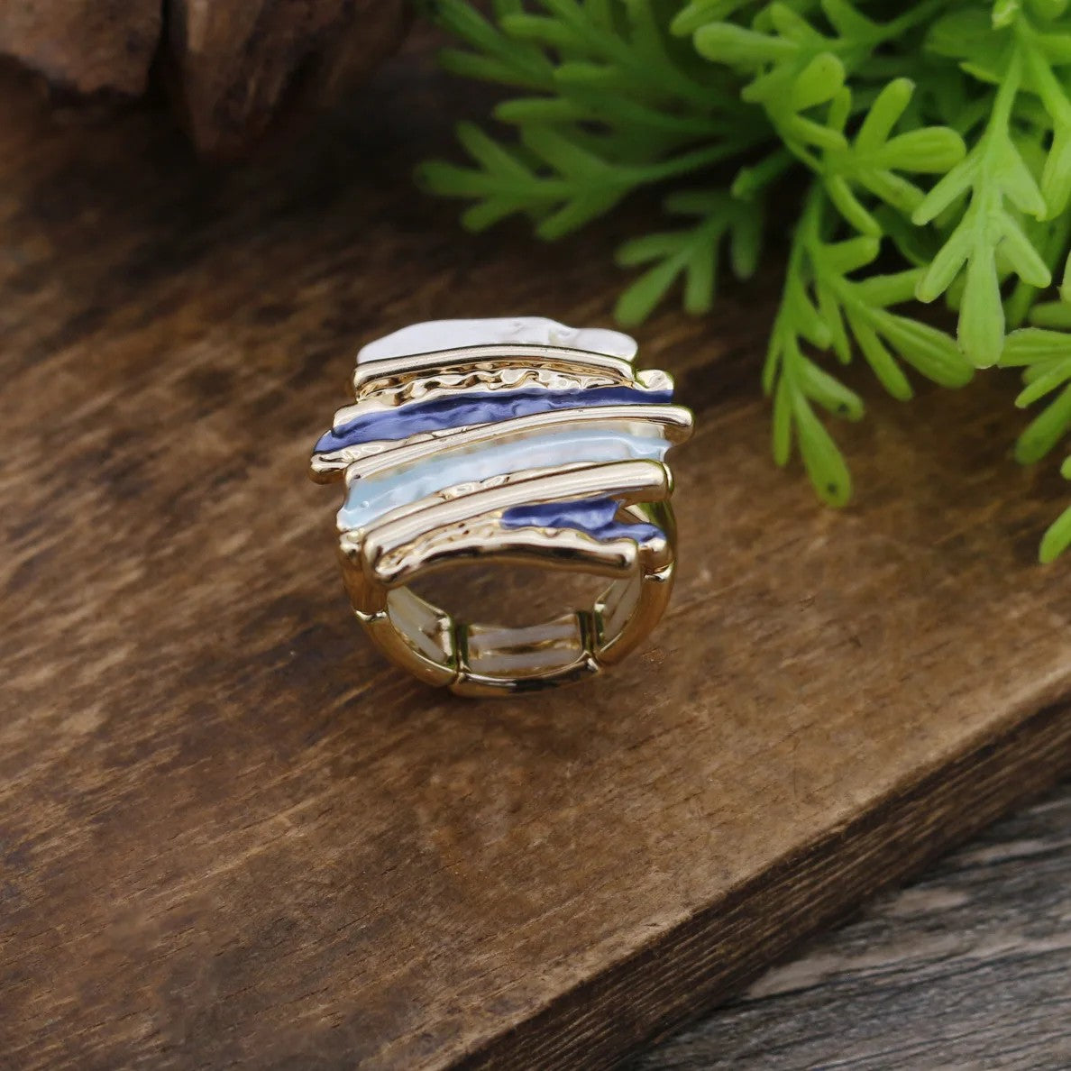 Layered Shell Statement Ring