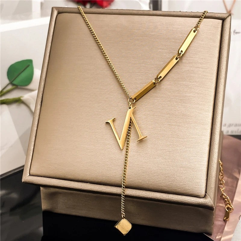 Initial Bar Necklace