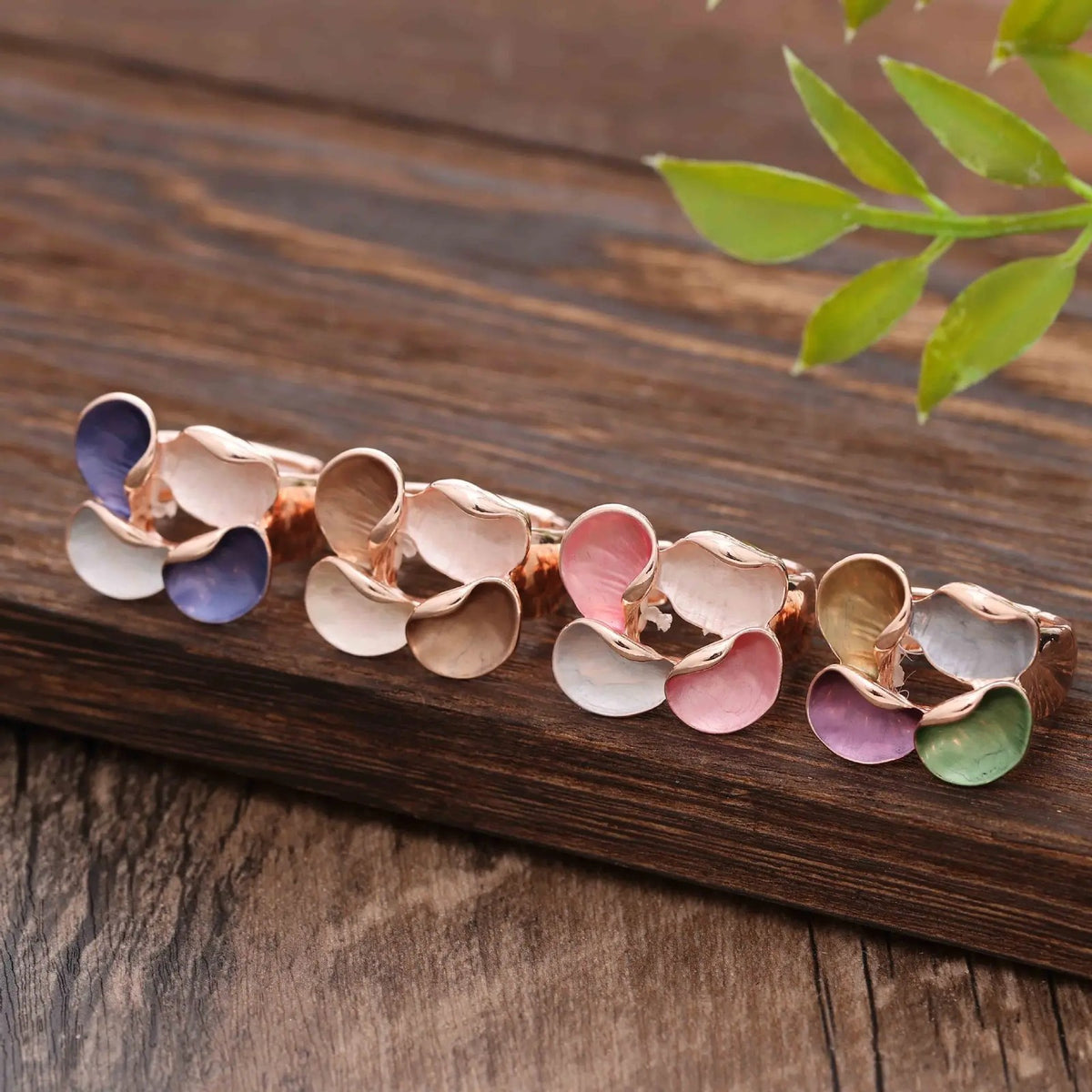 Colorful Enamel Petal Ring