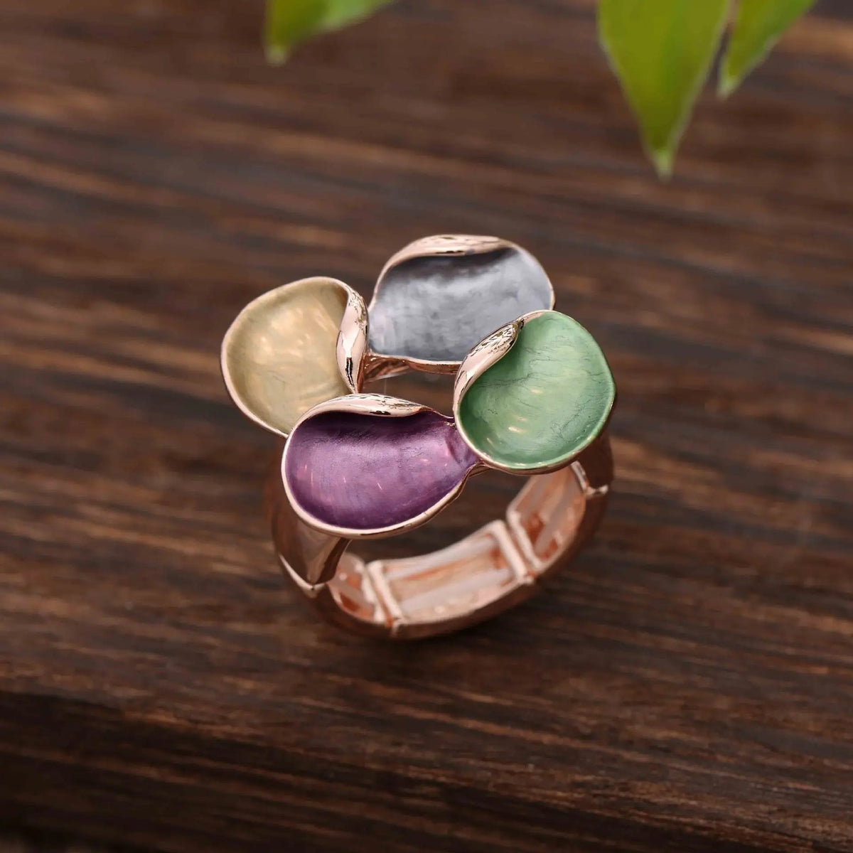 Colorful Enamel Petal Ring