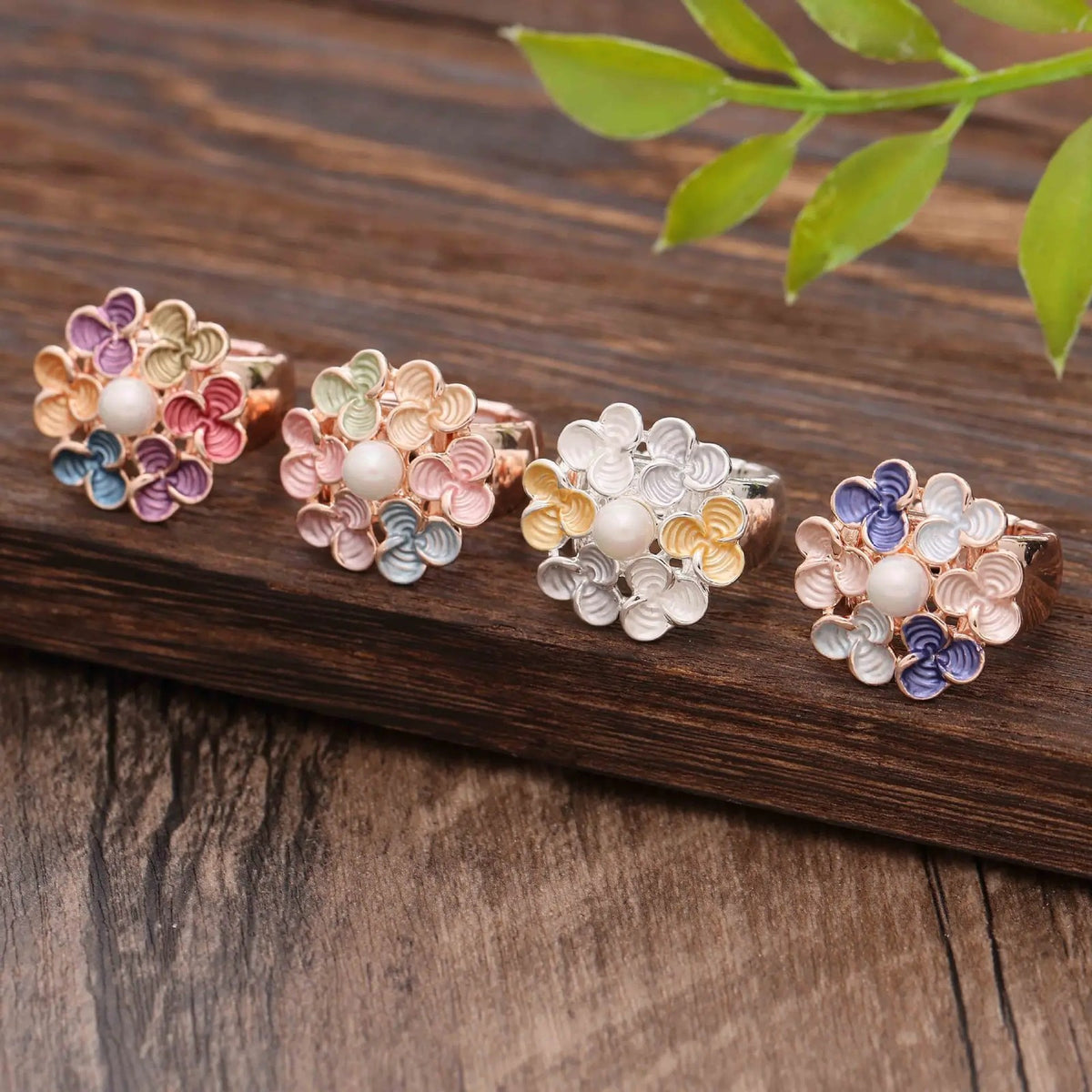 Colorful Enamel Flower Ring