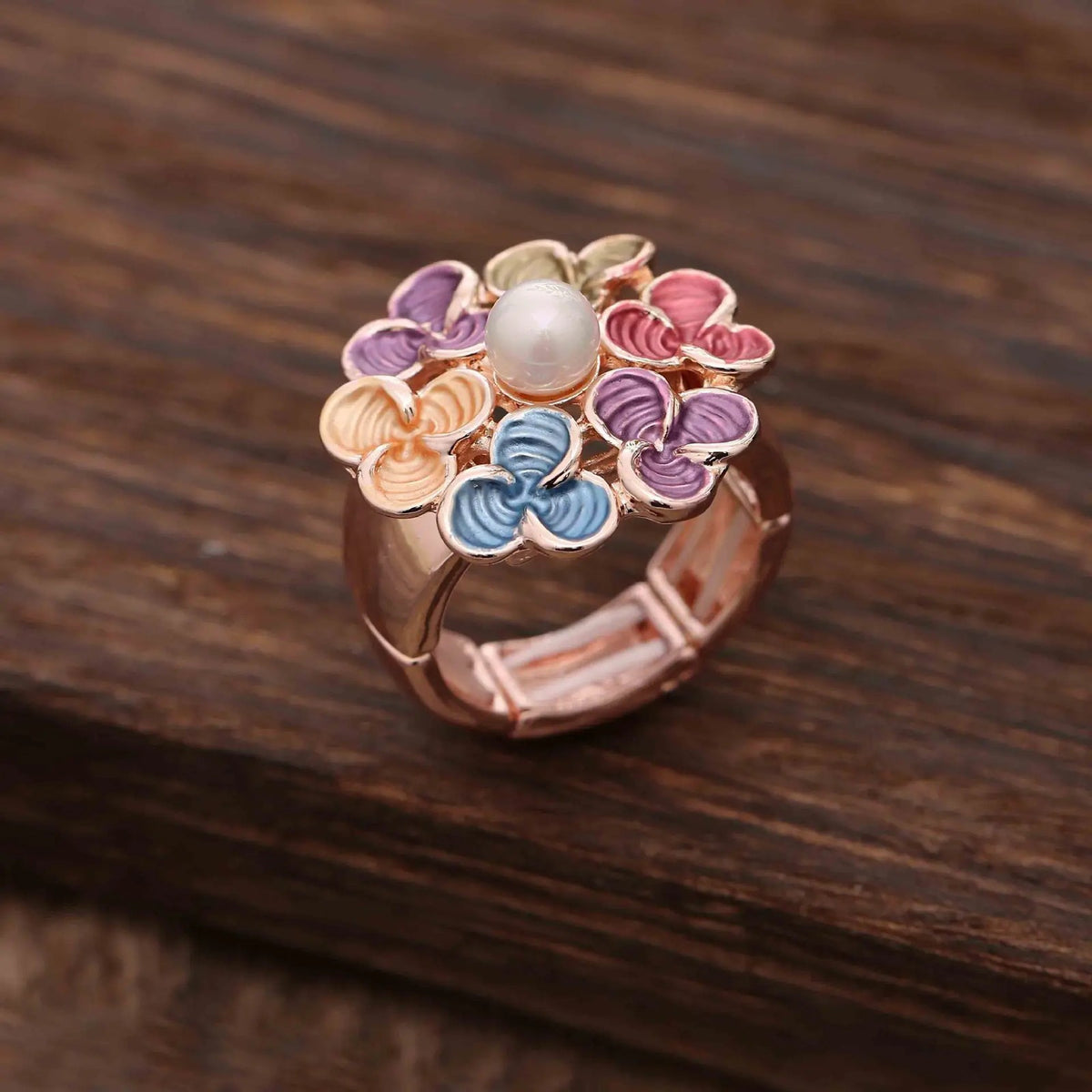 Colorful Enamel Flower Ring