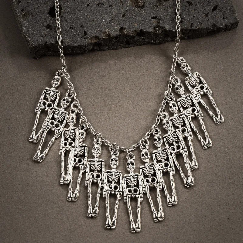 Skeleton Hand Necklace & Earring Set