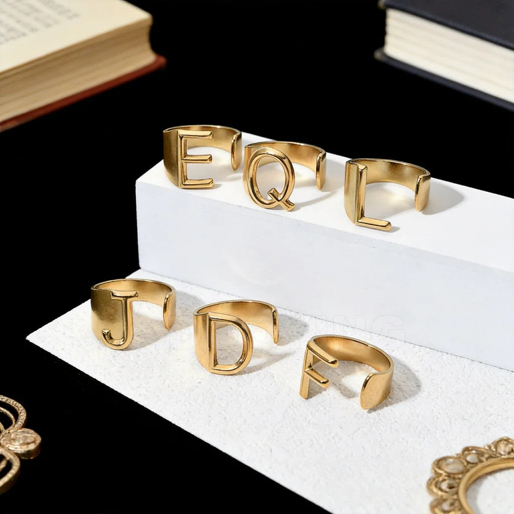 Initial Letter Open Ring