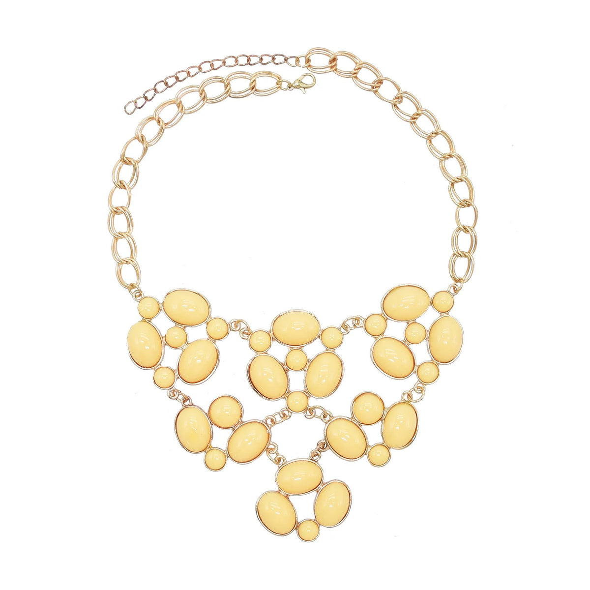 Oval Cabochon Bib Statement Necklace