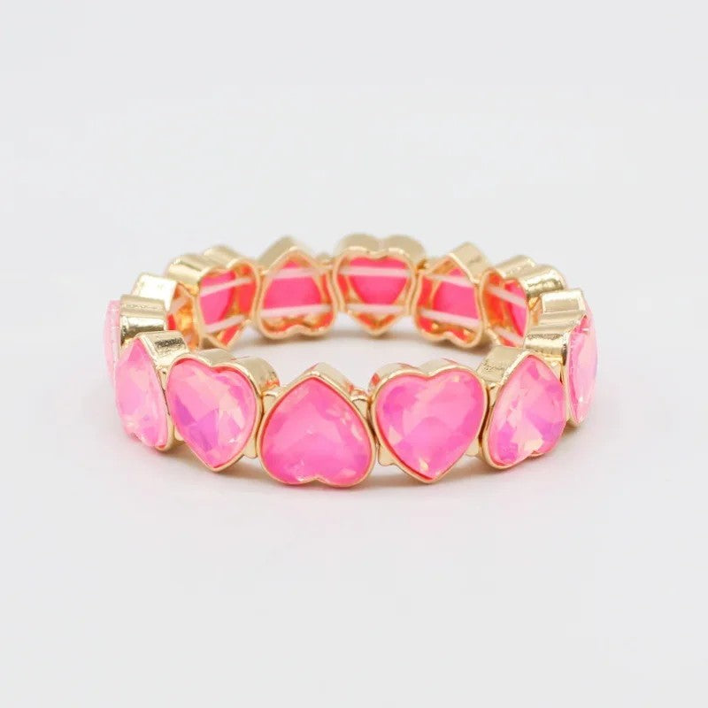 Multicolor Heart Cuff Bracelet