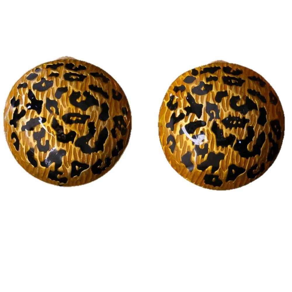 Antique Bronze Leopard Stud Earrings