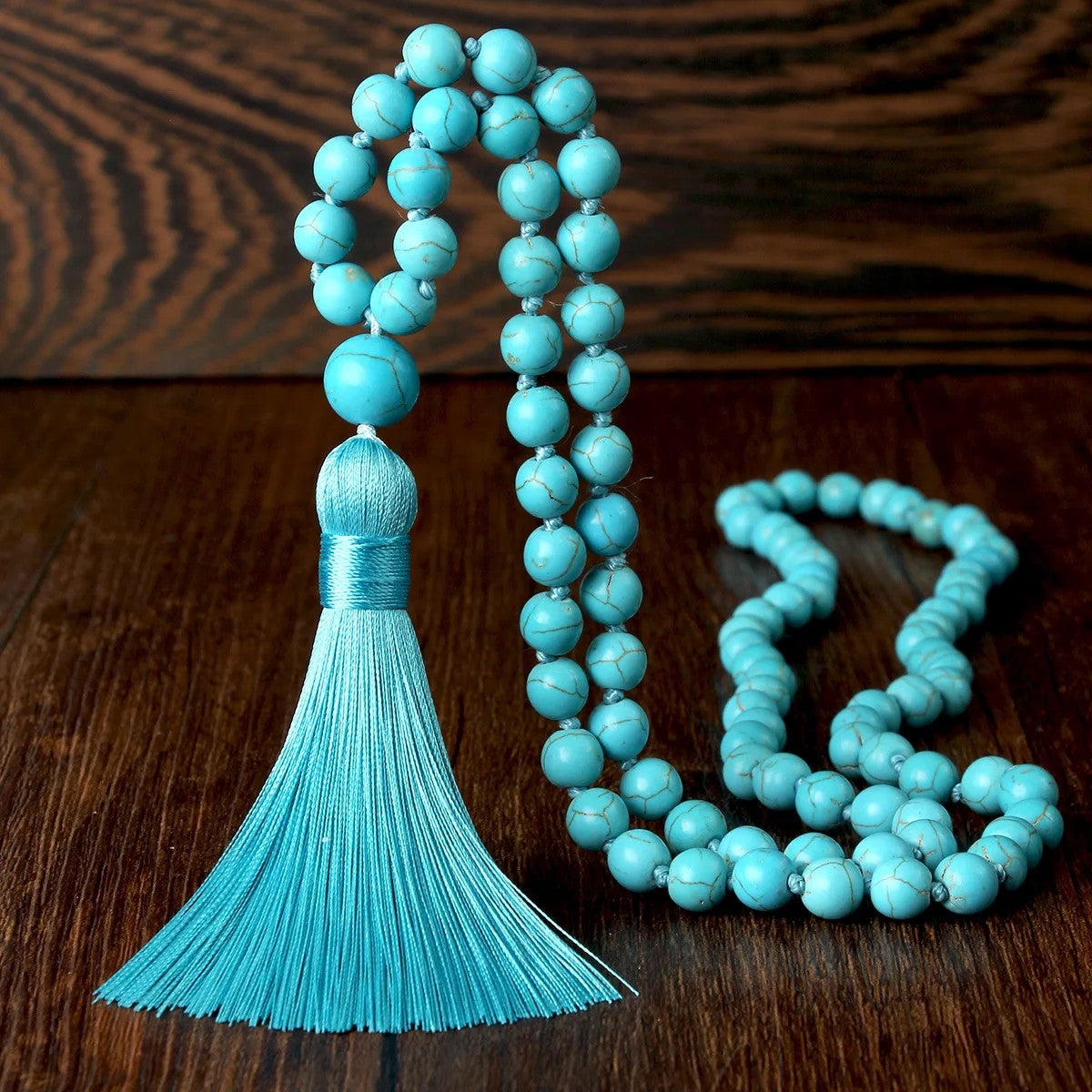 Turquoise Oval Beaded Necklace Set