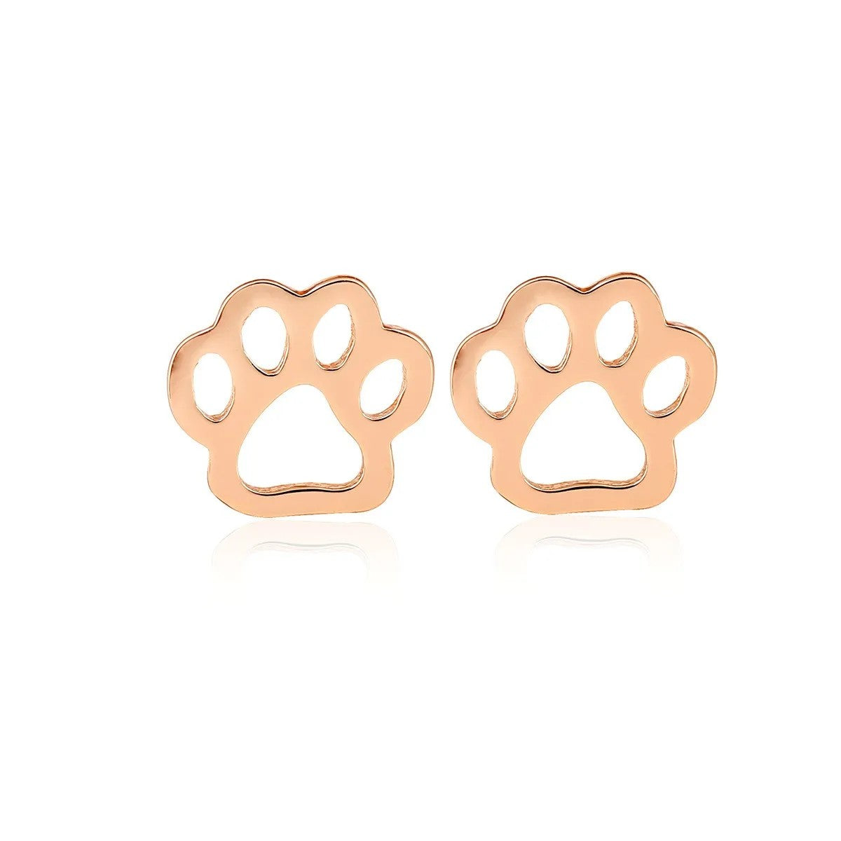 Hollow Paw Stud Earrings