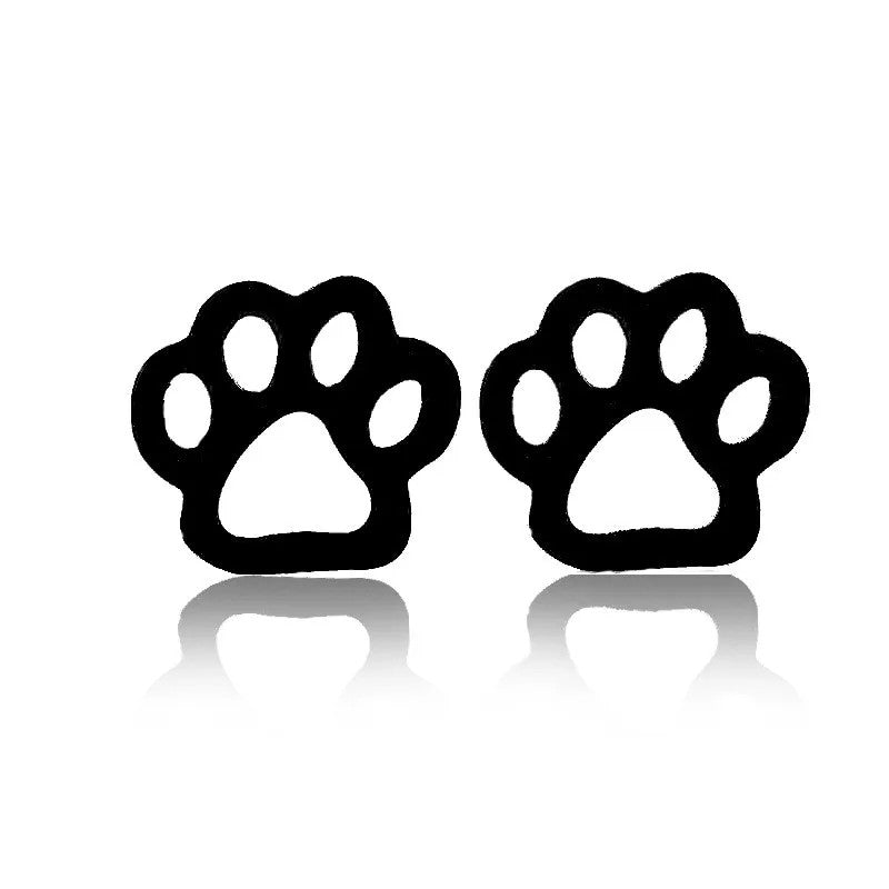 Hollow Paw Stud Earrings