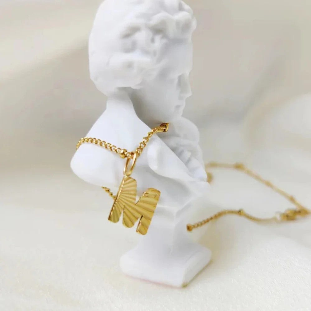 Textured Initial Necklace