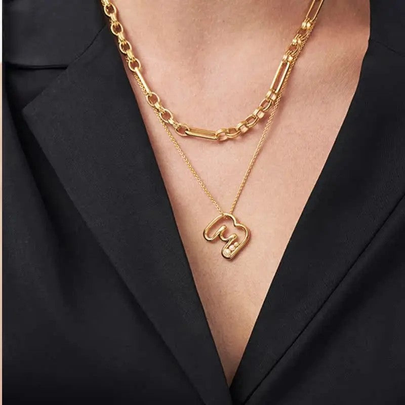 Pearl Initial Heart Necklace