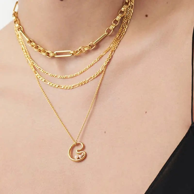 Pearl Initial Heart Necklace