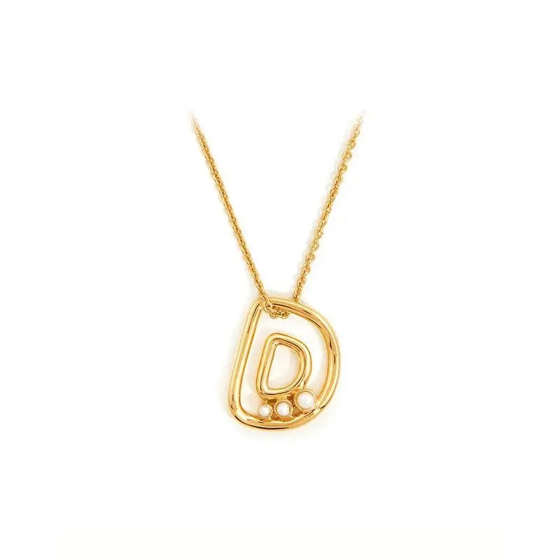 Pearl Initial Heart Necklace