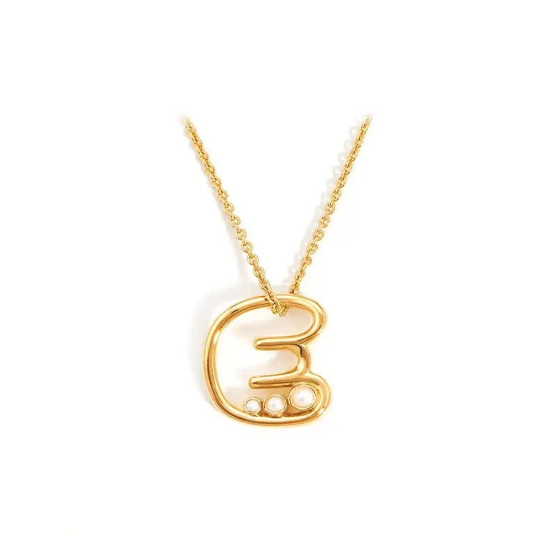 Pearl Initial Heart Necklace