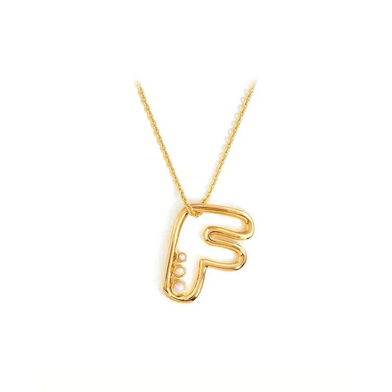 Pearl Initial Heart Necklace