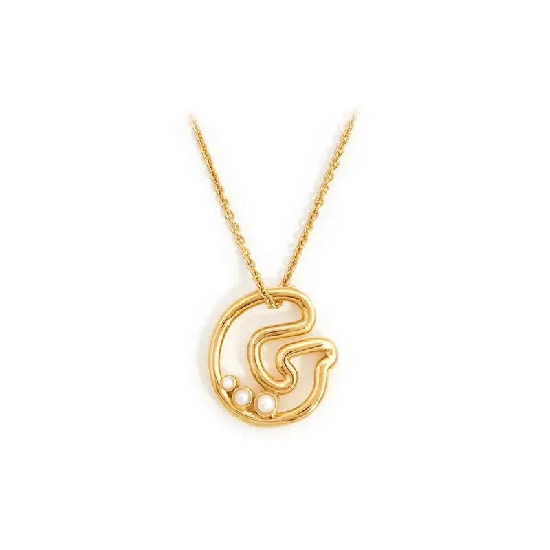 Pearl Initial Heart Necklace