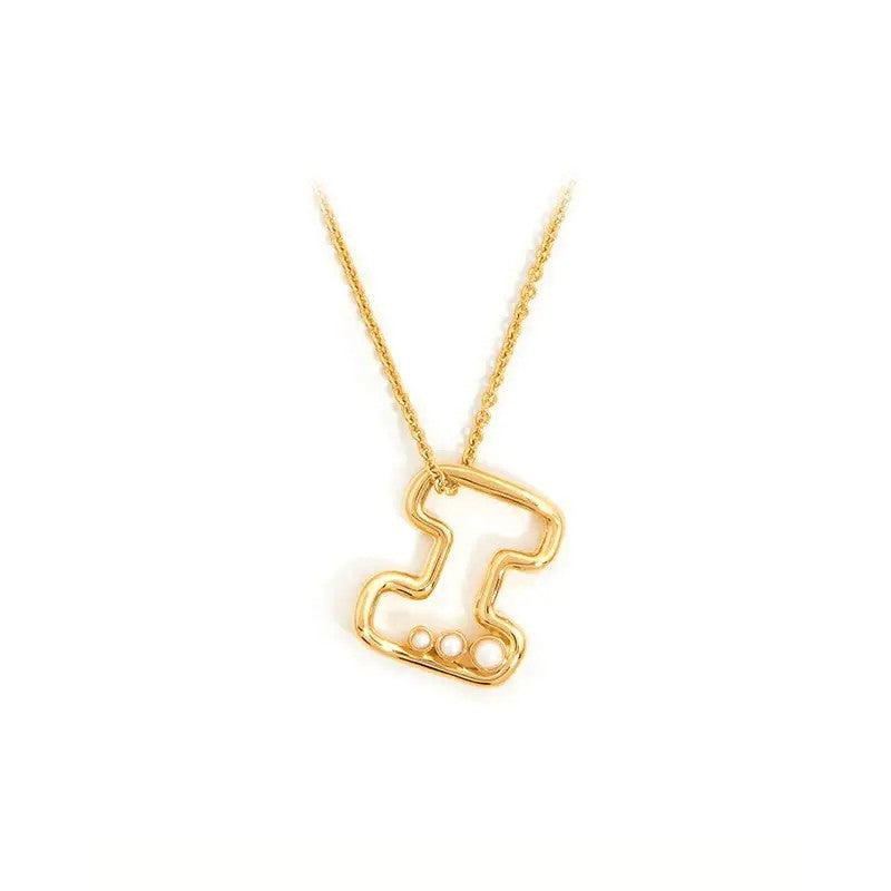 Pearl Initial Heart Necklace