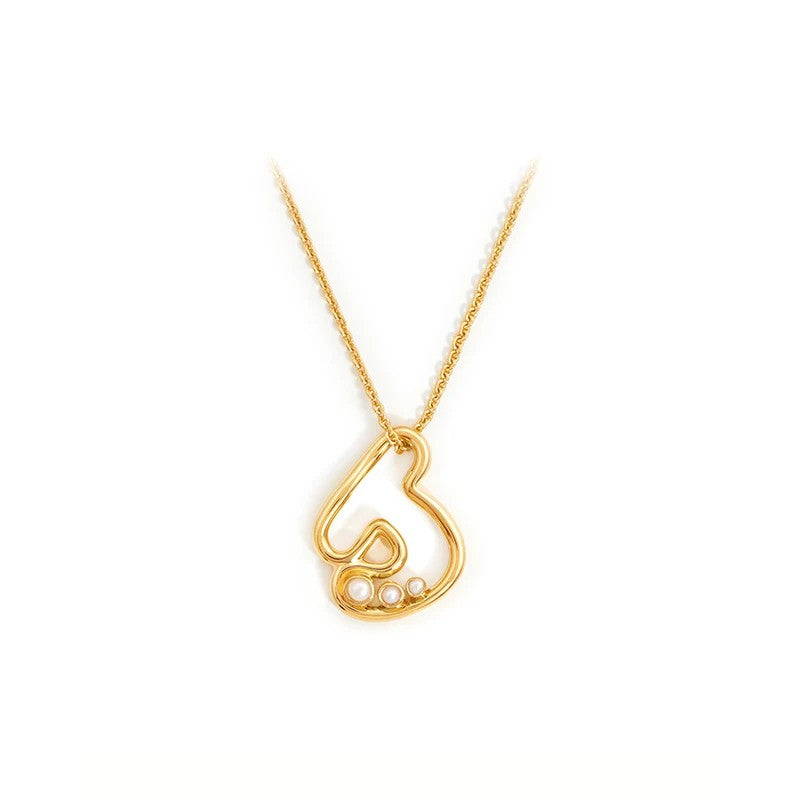 Pearl Initial Heart Necklace