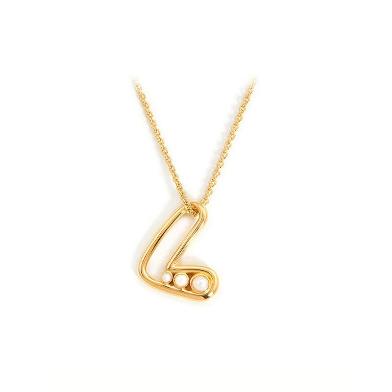 Pearl Initial Heart Necklace