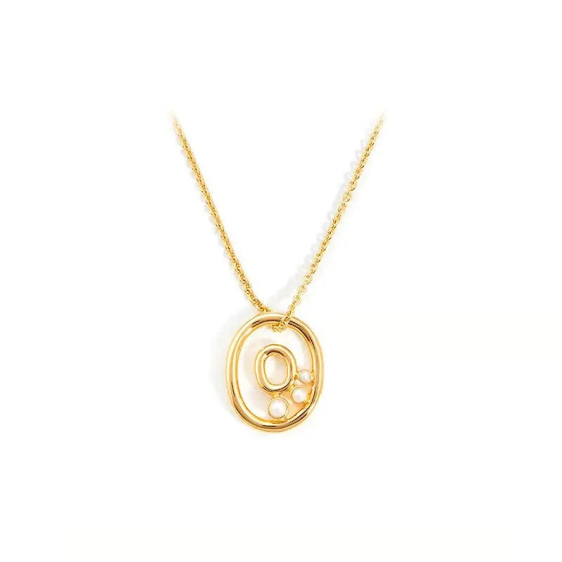 Pearl Initial Heart Necklace