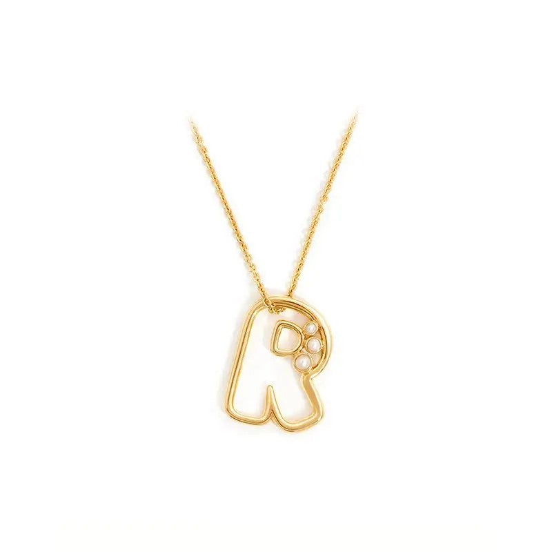 Pearl Initial Heart Necklace