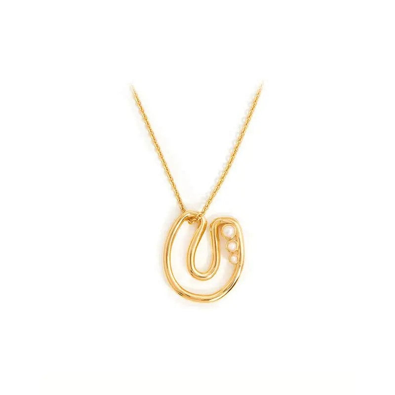 Pearl Initial Heart Necklace
