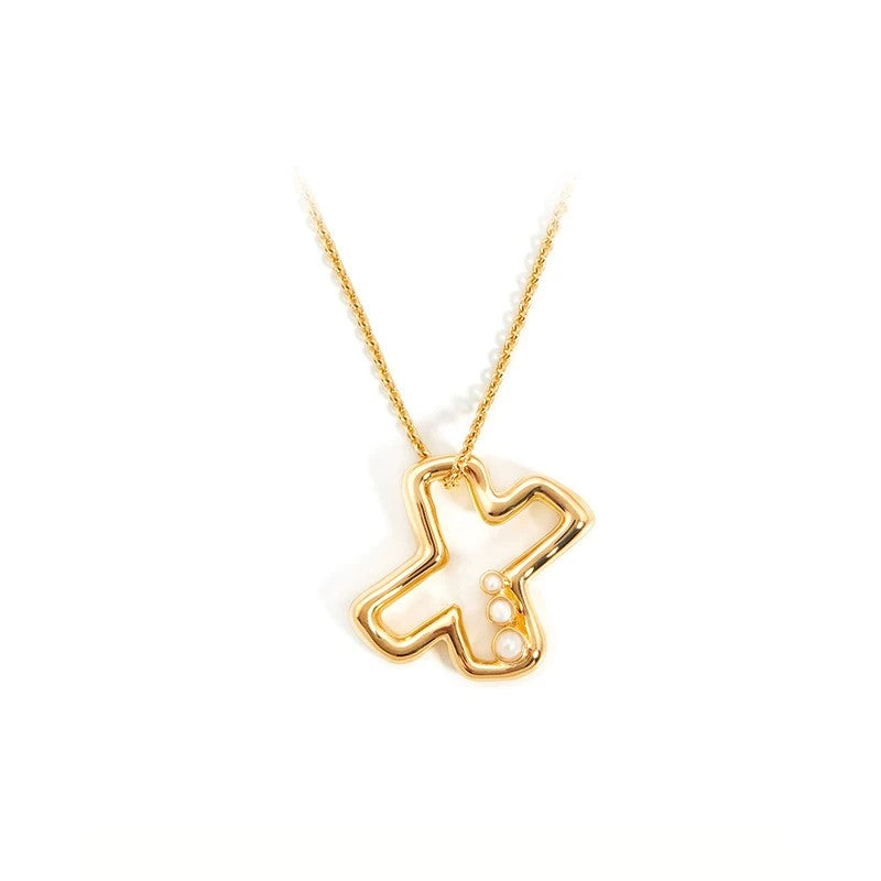 Pearl Initial Heart Necklace