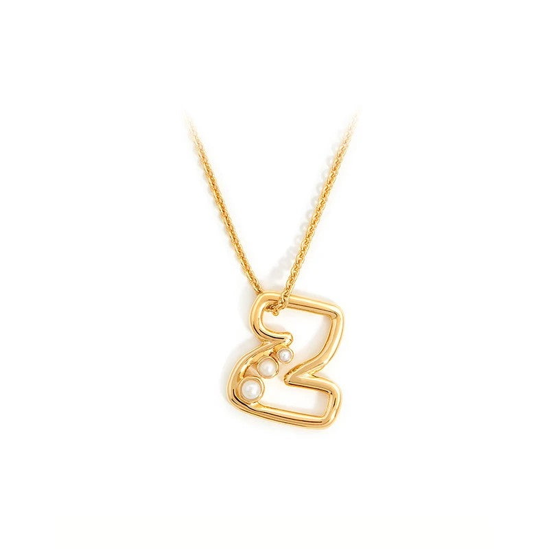 Pearl Initial Heart Necklace