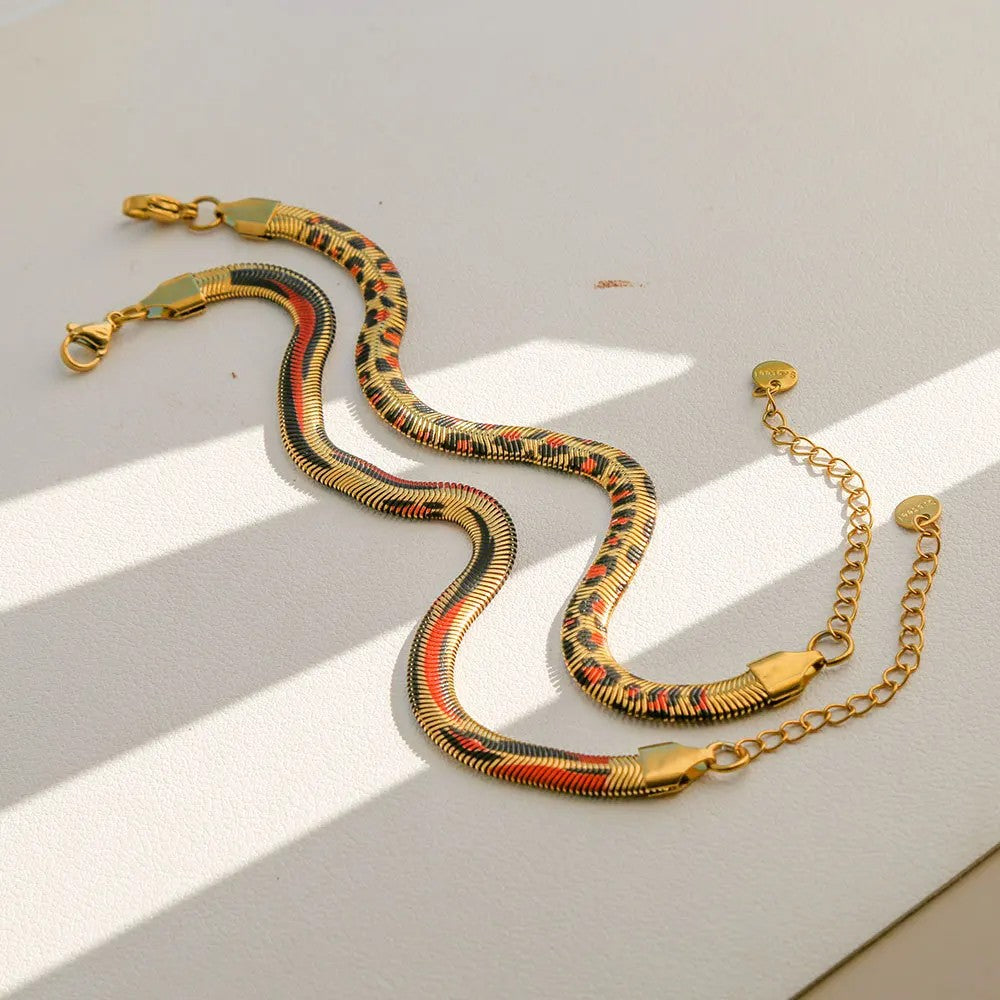 2pc Leopard Snake Chain Bracelet