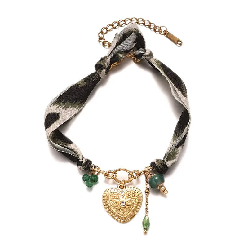 Gold Leopard Heart Jewelry Set