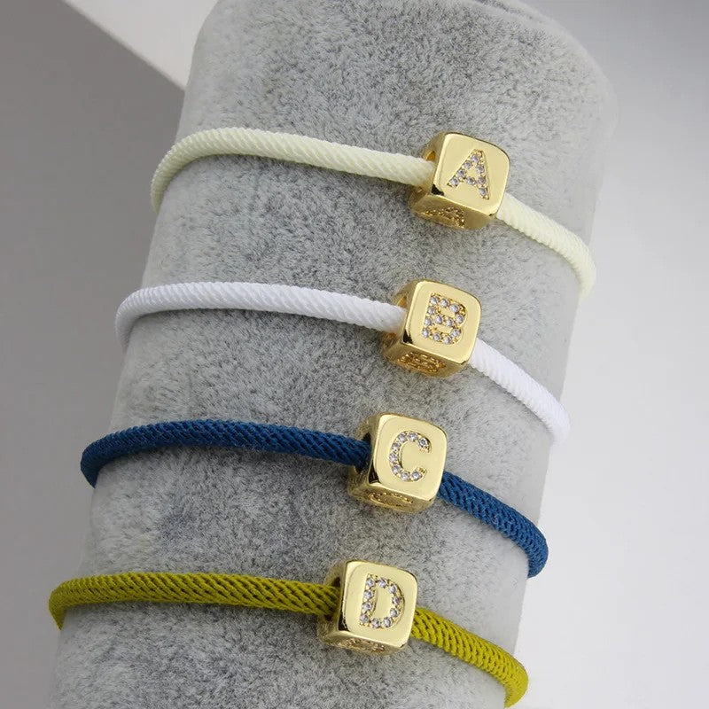 Crystal Initial Charm Bracelet