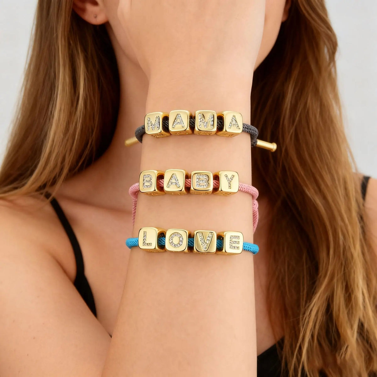 Crystal Initial Charm Bracelet