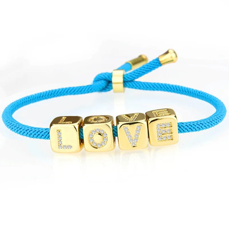 Crystal Initial Charm Bracelet