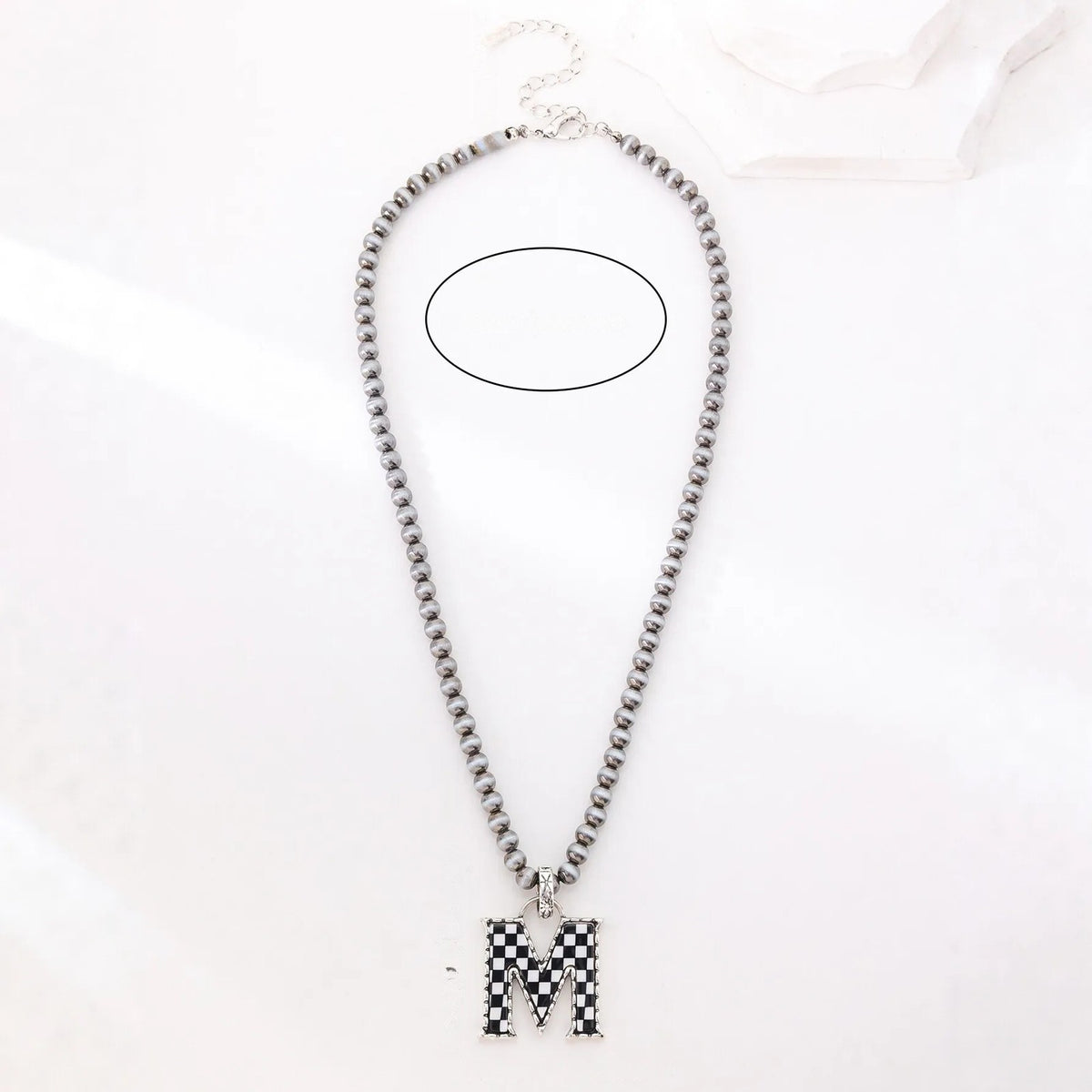 Checkerboard Letter Necklace