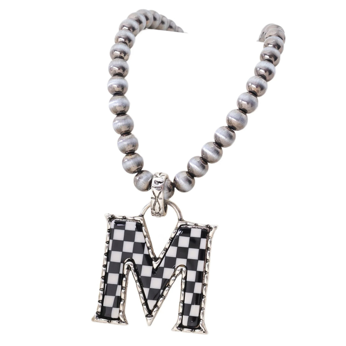 Checkerboard Letter Necklace