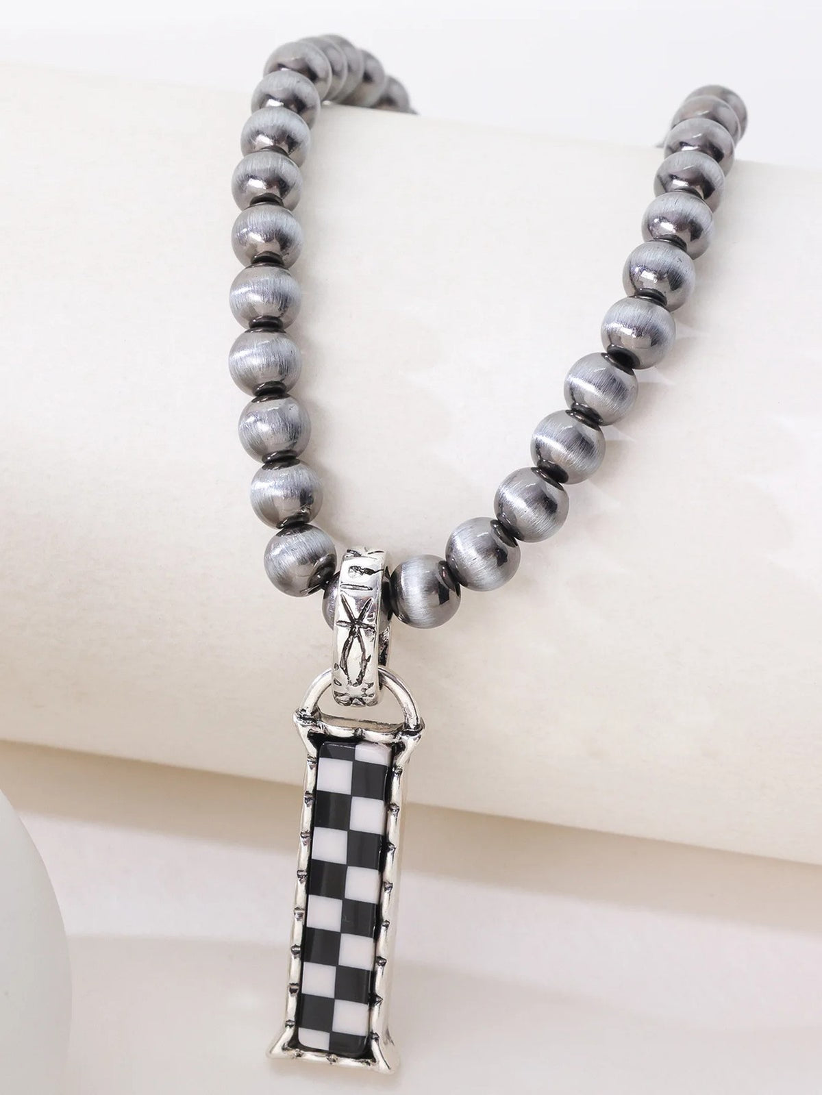 Checkerboard Letter Necklace