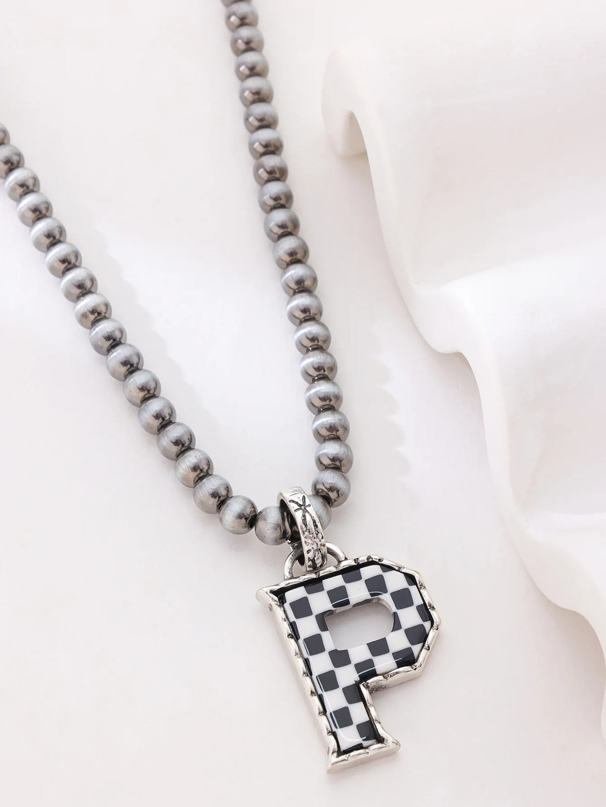 Checkerboard Letter Necklace