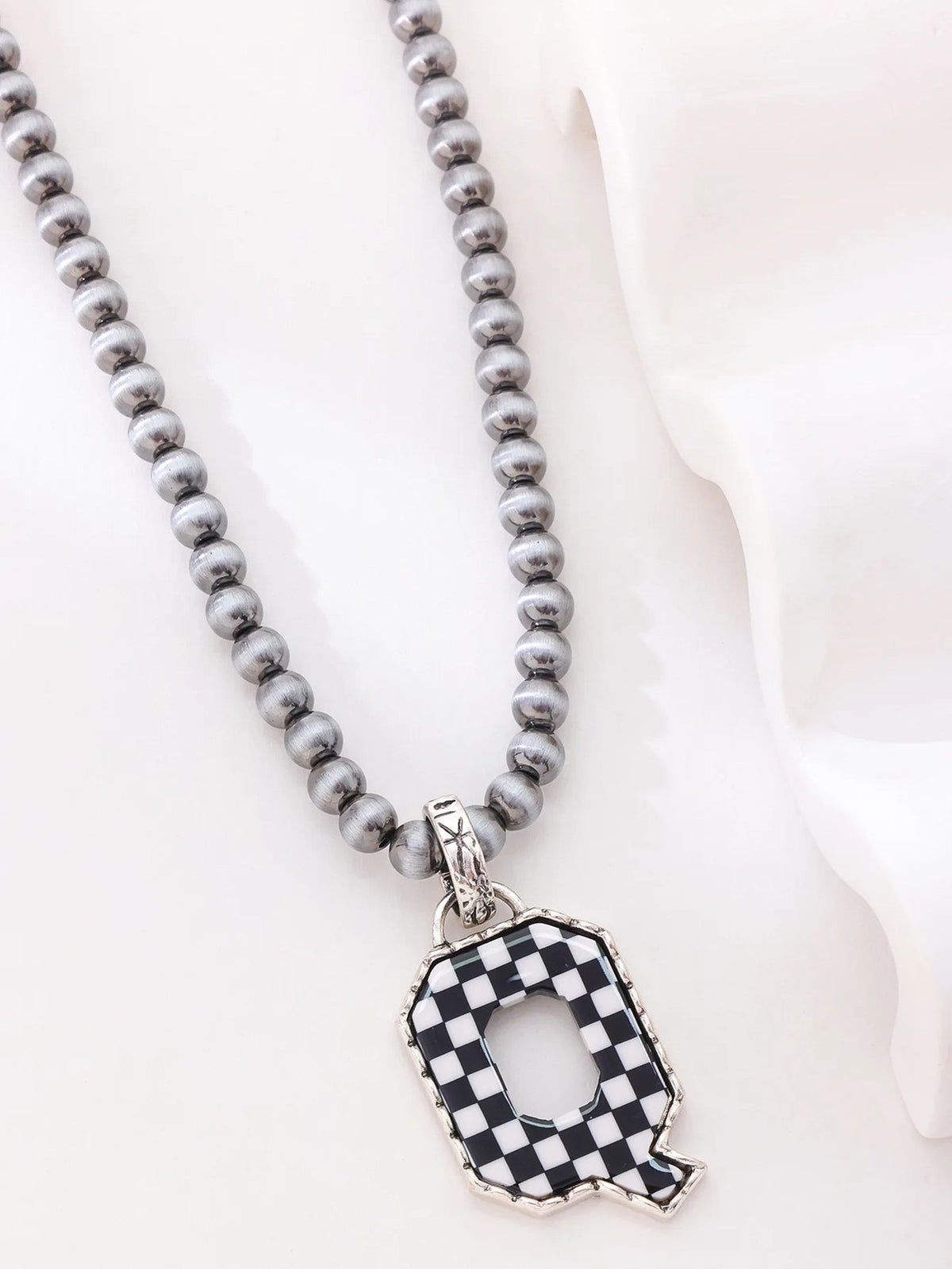 Checkerboard Letter Necklace