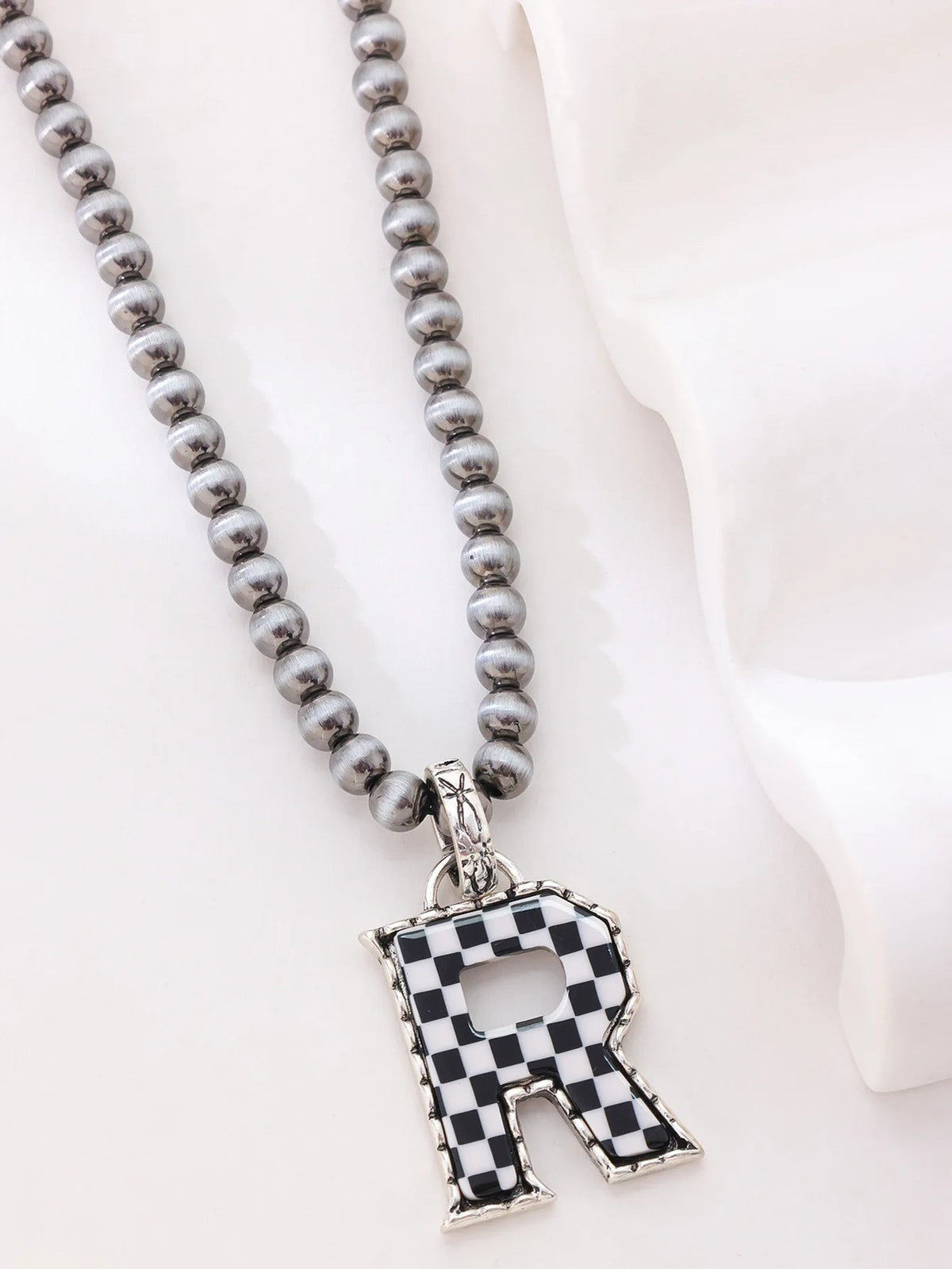 Checkerboard Letter Necklace