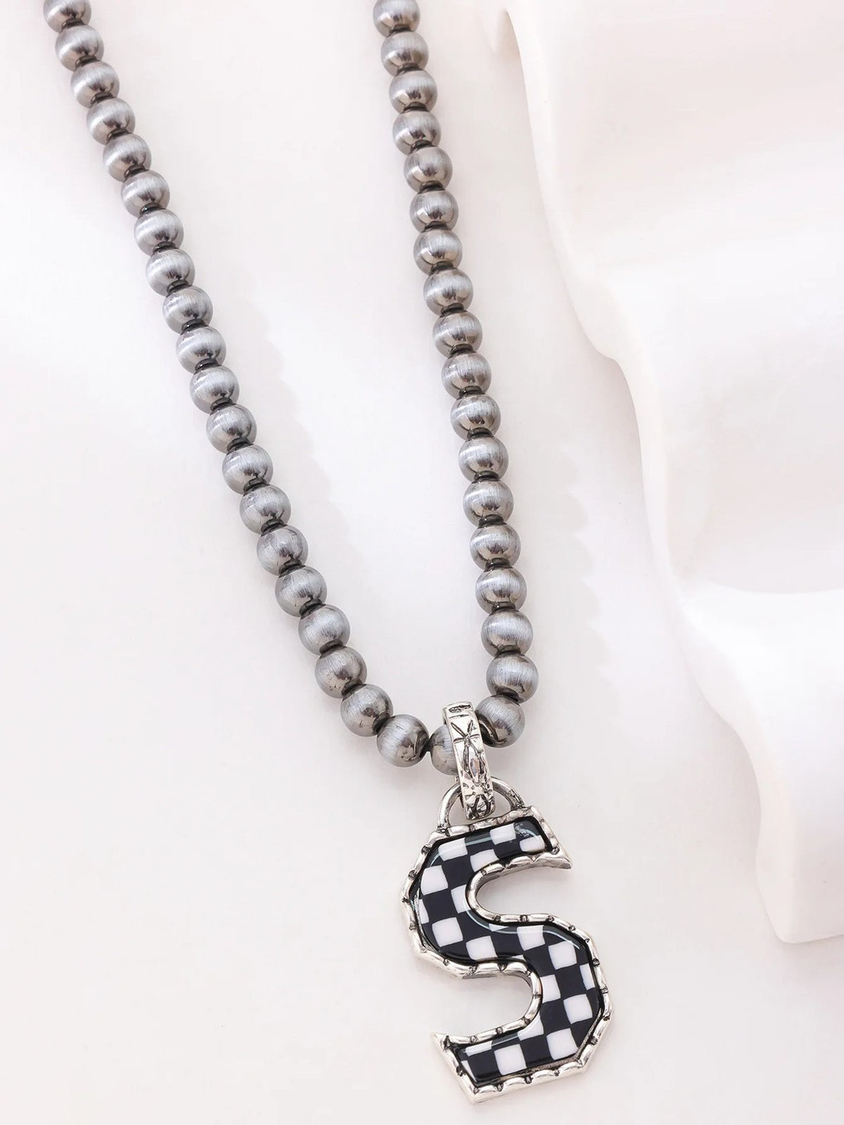 Checkerboard Letter Necklace