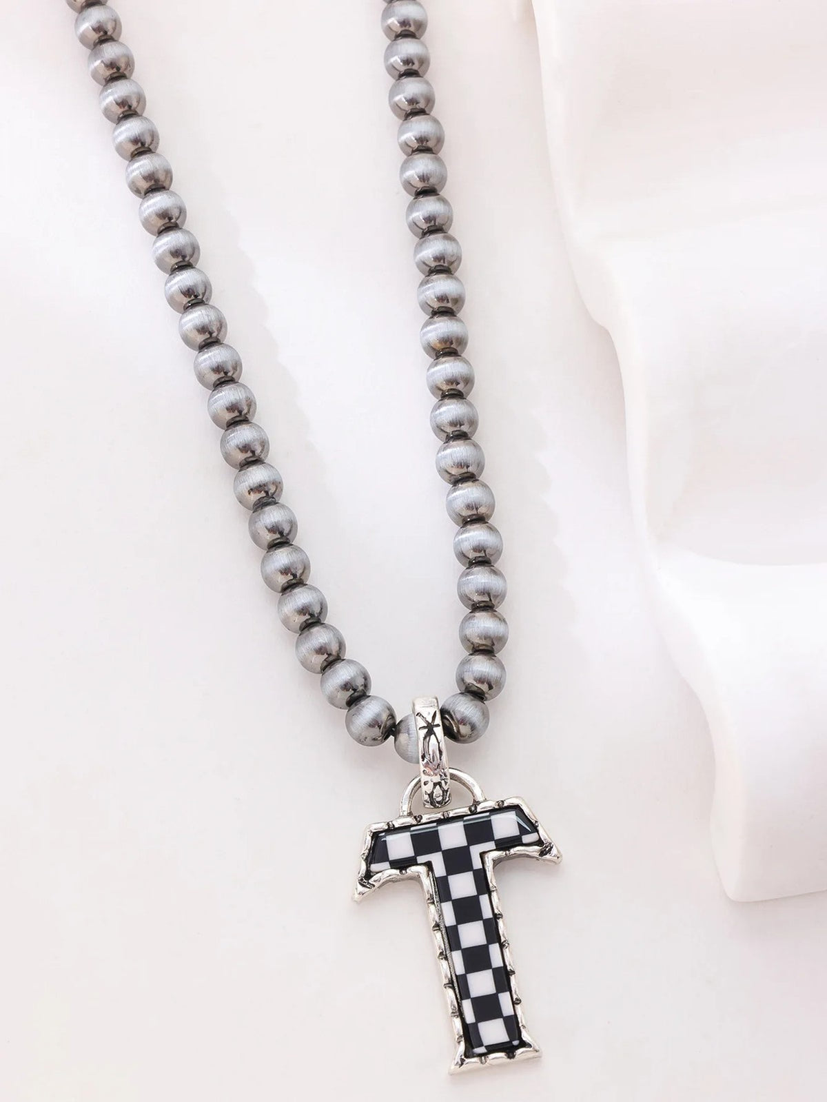Checkerboard Letter Necklace