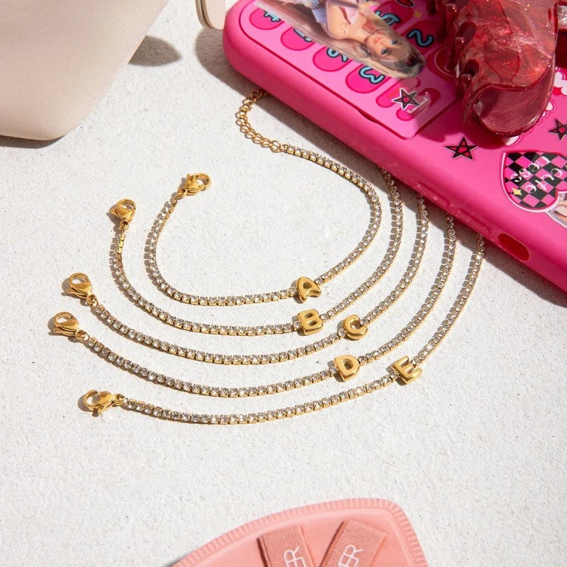 Crystal Initial Bracelet