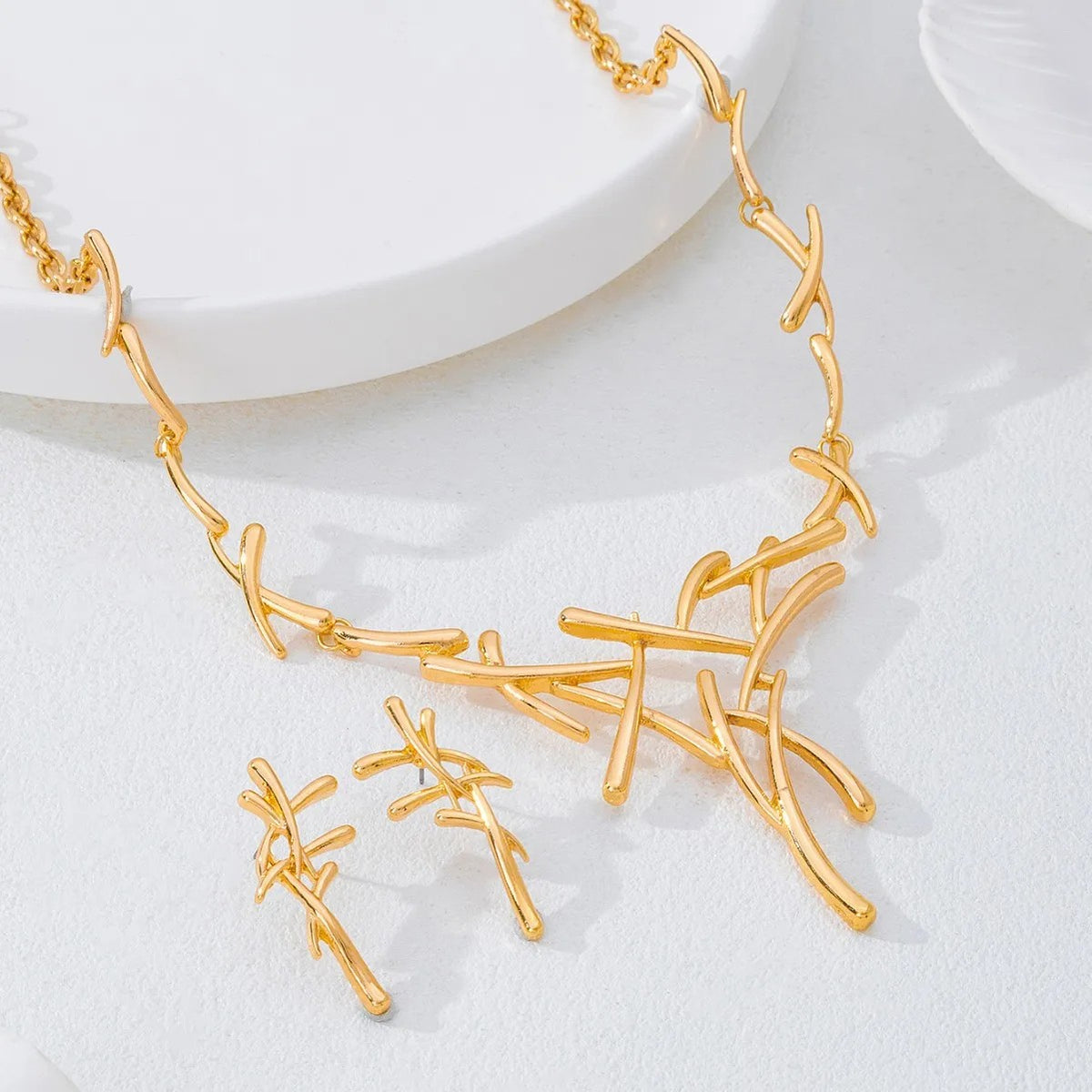 Gold-Tone Branch Necklace Set