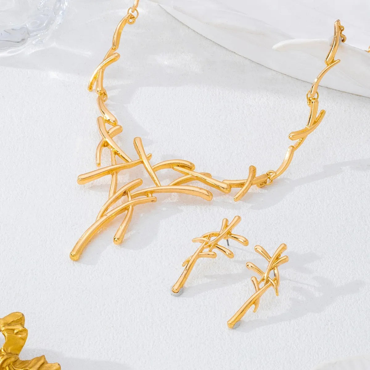 Gold-Tone Branch Necklace Set