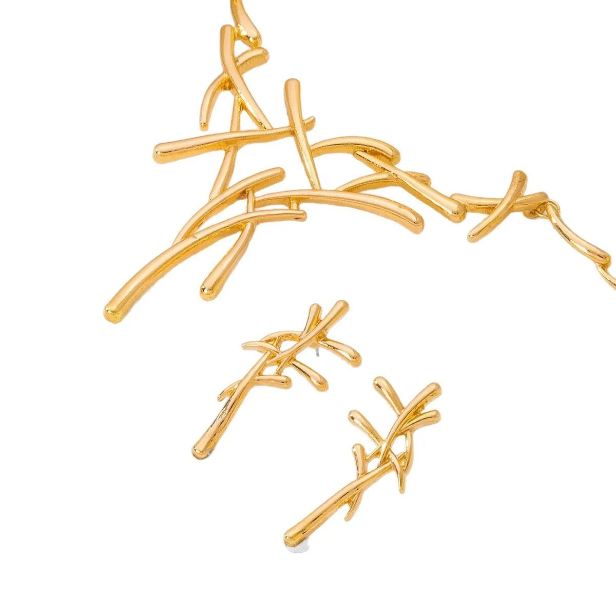 Gold-Tone Branch Necklace Set