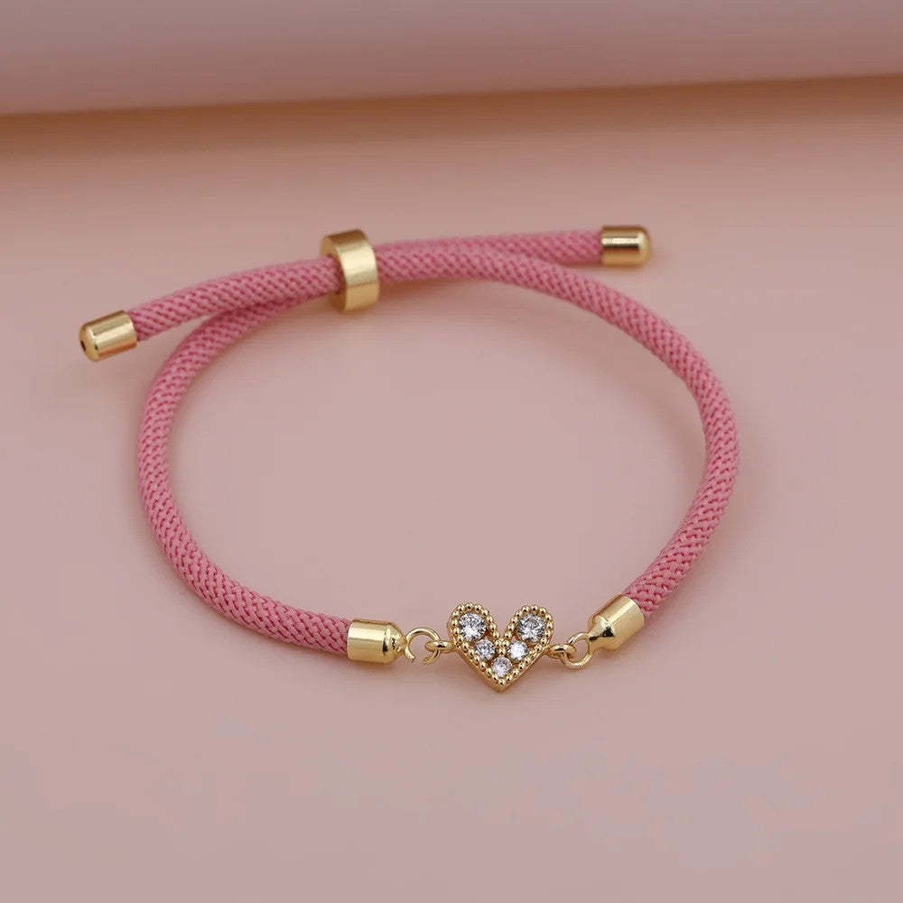 Zircon Heart Thread Bracelet