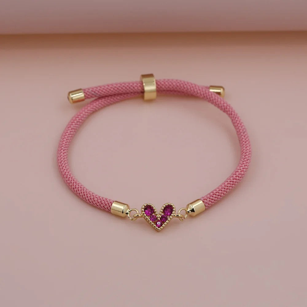 Zircon Heart Thread Bracelet