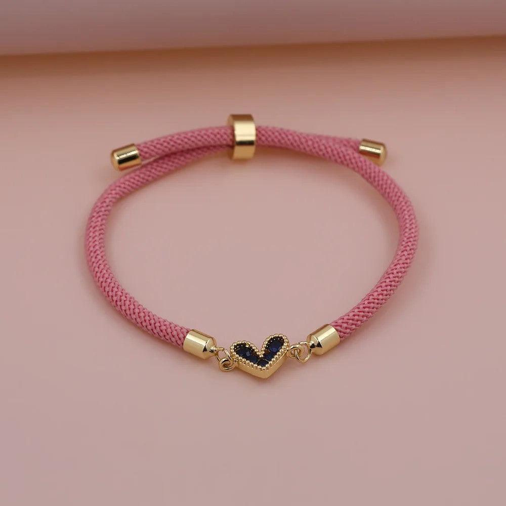 Zircon Heart Thread Bracelet